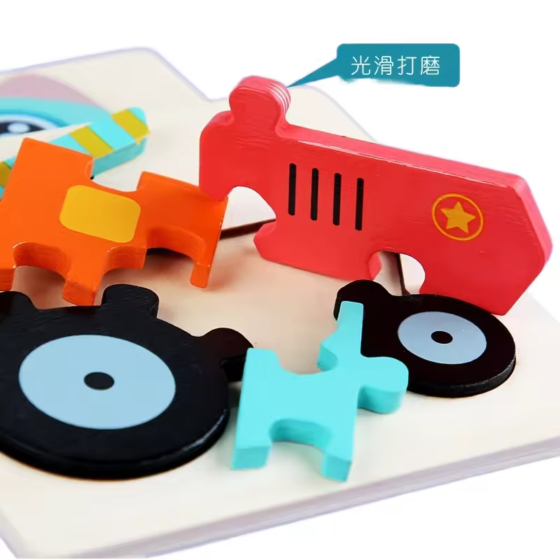 New Arrival Wooden Children 3d Cartoon Animal Diy Jigsaw Puzzle Educational Intelligence Exercises Toys For Toddler