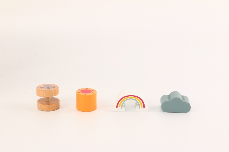 Wooden Activity Cube side view