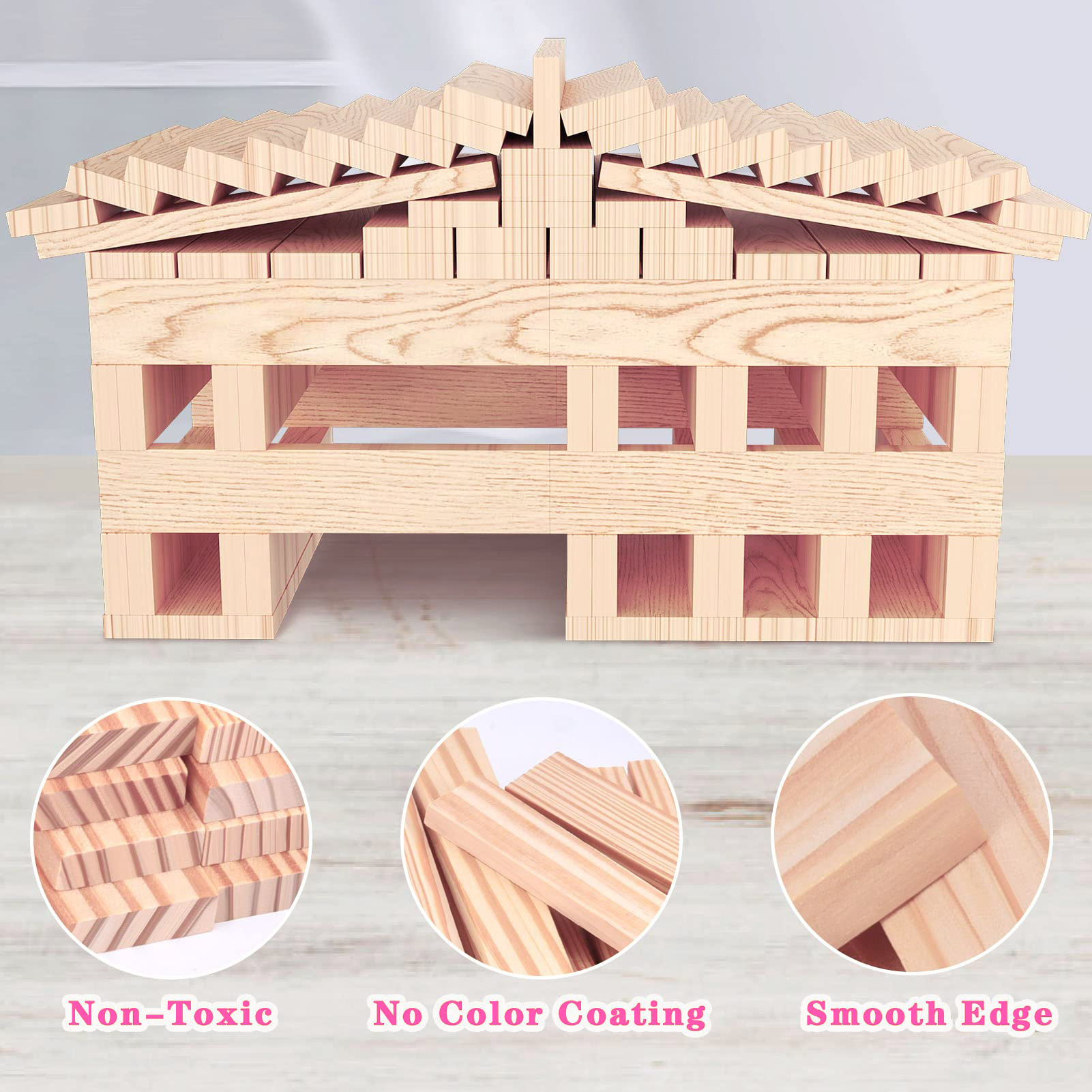 Custom Creative Children's Wooden Other Educational Toys Toddlers Wood Planks Building Block Sets