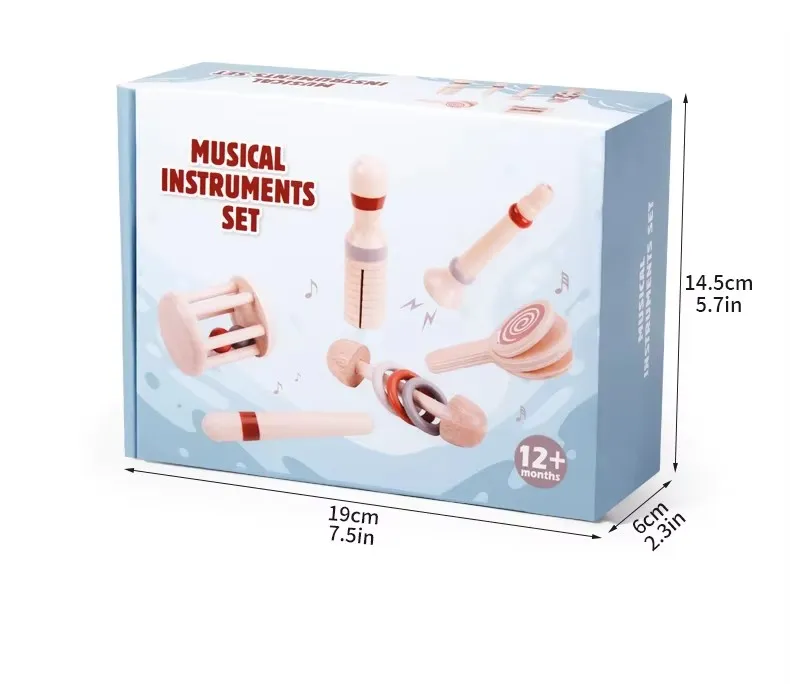 Wooden Musical Instruments Set Education Sensory Kids Wooden Music Toy