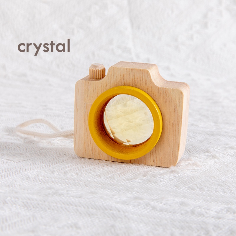 Crystal Wooden Educational Toys Learning Montessori Teether Beech Wooden Toys Camera Baby Teether Wood