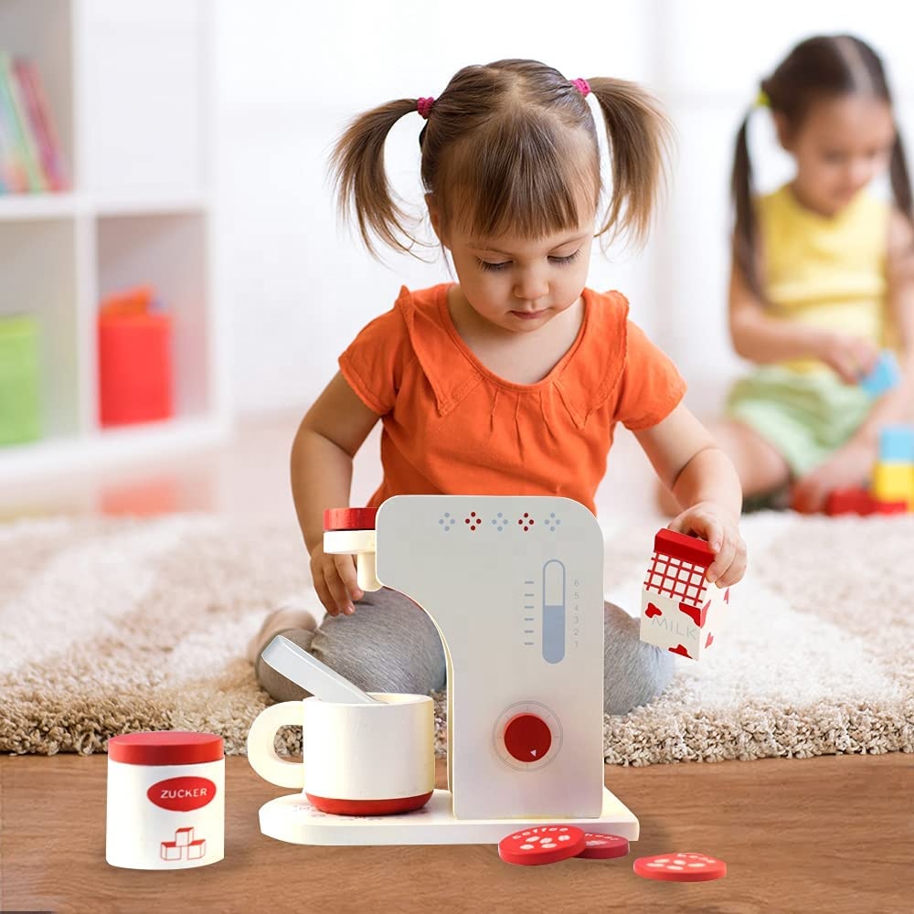 Wooden coffee machine toy 6