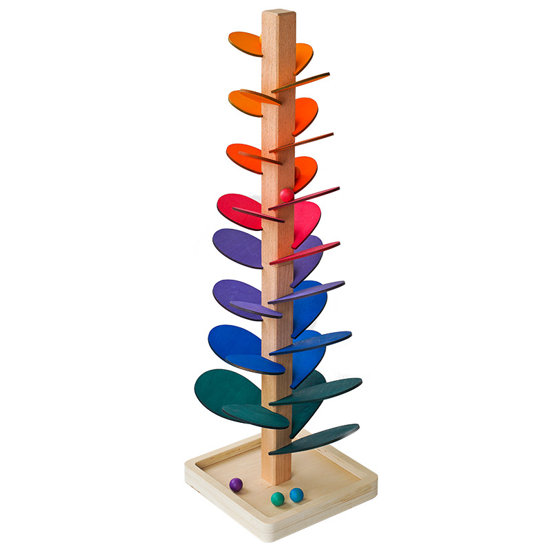 Montessori Children's Wooden Rainbow Rotating Stacking Tree Baby Early Education and Intelligence Toy