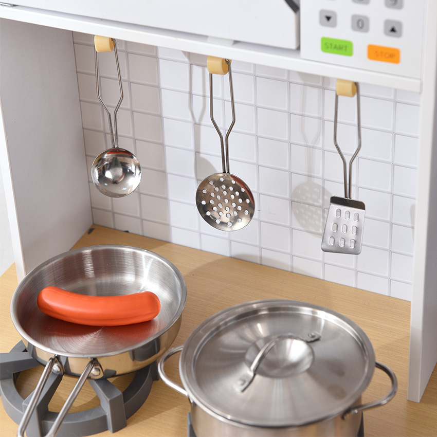 Wooden Play Kitchen Set for Kids Pretend Toy Kitchen
