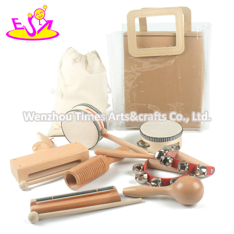 Natural Eco-Friendly Percussion Instruments Set Wooden Kids Musical Instruments Toys for Preschool Education W07A249