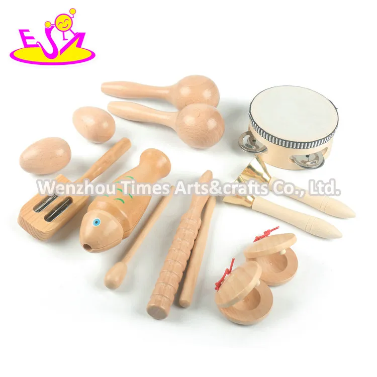 Natural Eco-Friendly Percussion Instruments Set Wooden Kids Musical Instruments Toys for Preschool Education W07A249