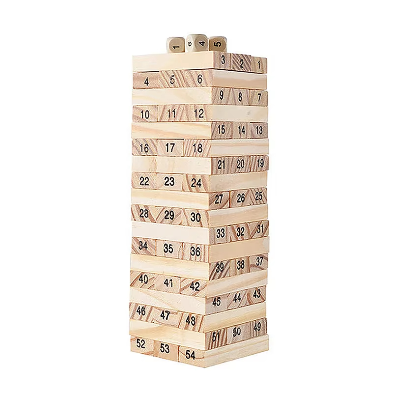 New Wooden Domino Tower Wood Building Blocks Toy Stacker Extract Building Game Educational Toy for Kids Gift