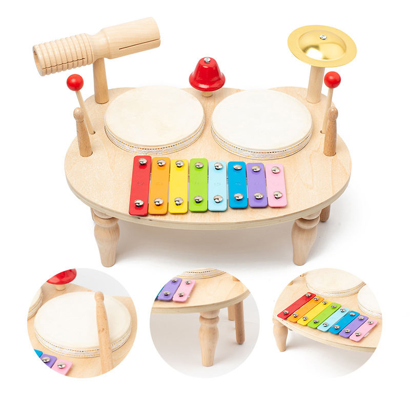 New Design Music Toy Wooden Musical Instrument Toys for Kids Montessori Musical Percussion Set Kids Educational Toys