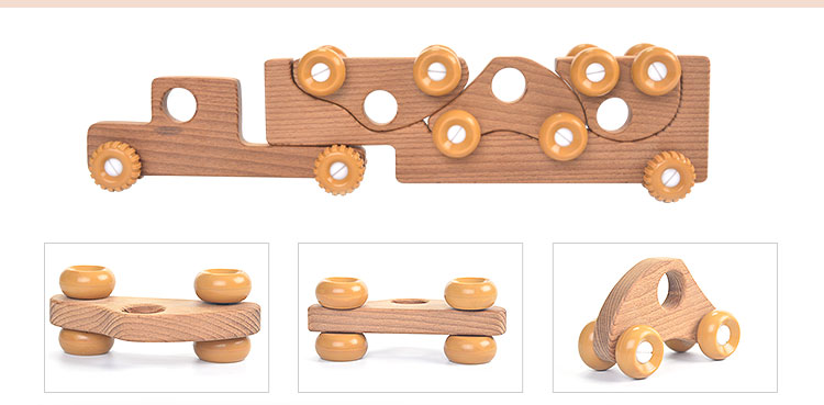 Educational Wooden Train Car Toy 4