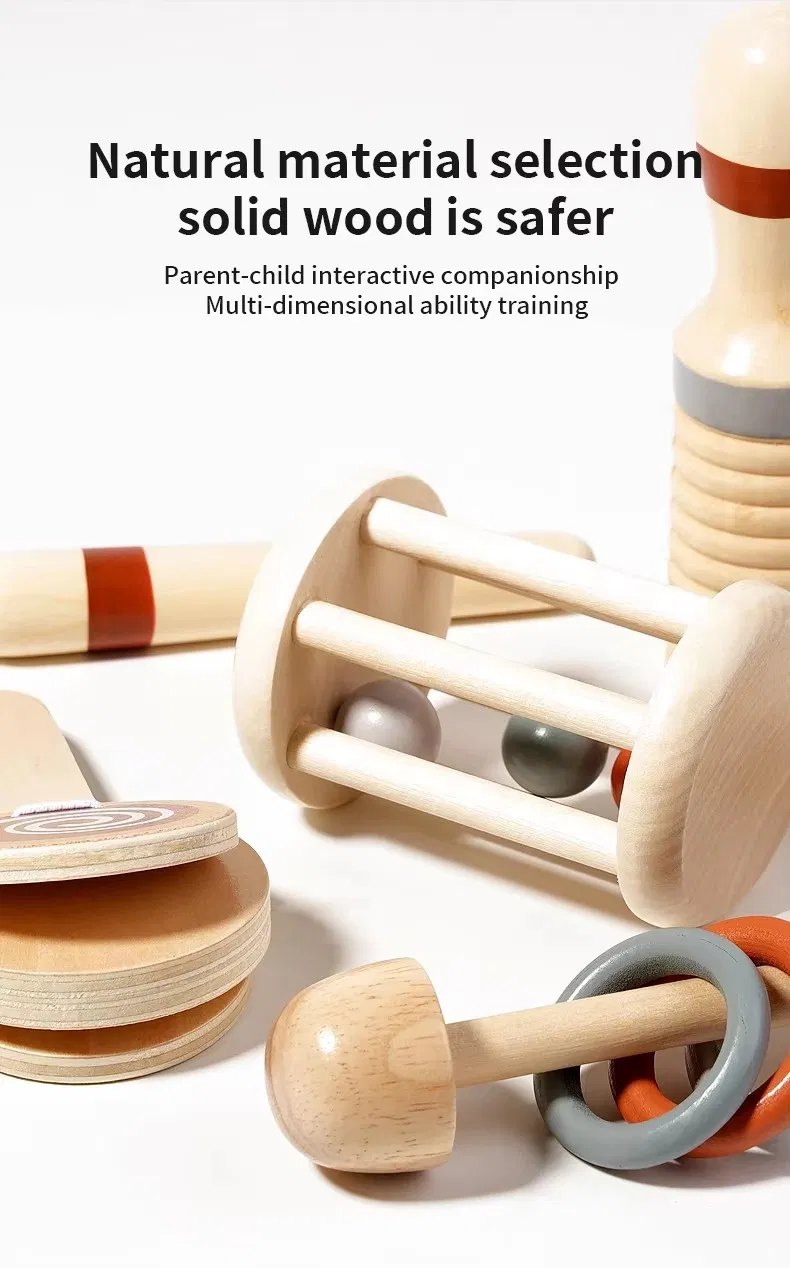 Wooden Musical Instruments Set Education Sensory Kids Wooden Music Toy