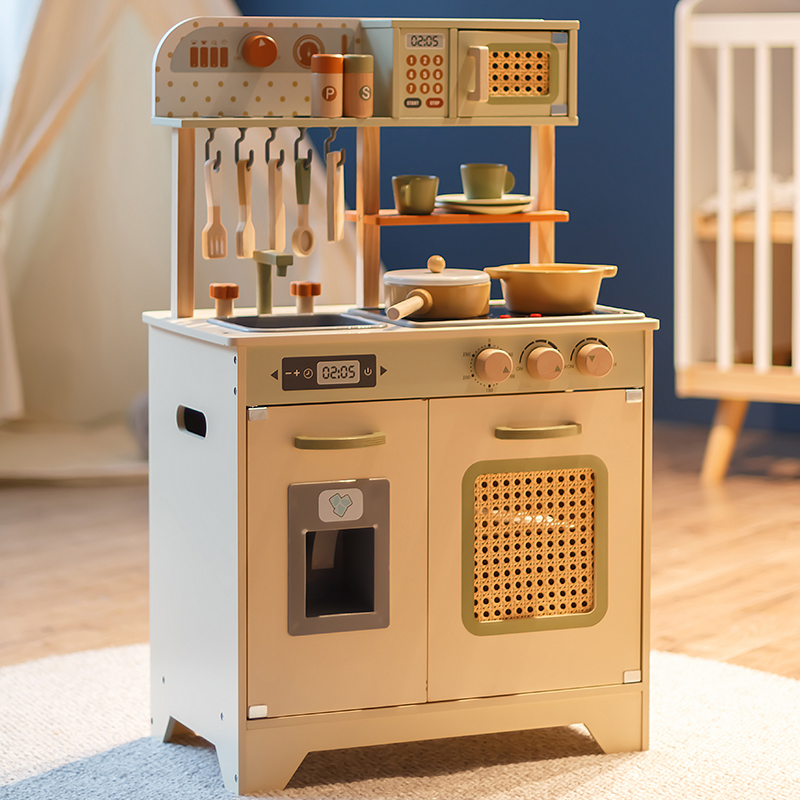 Kids Wooden Kitchen Toy Set Montessori Children's Play House Role-playing Puzzle Toy