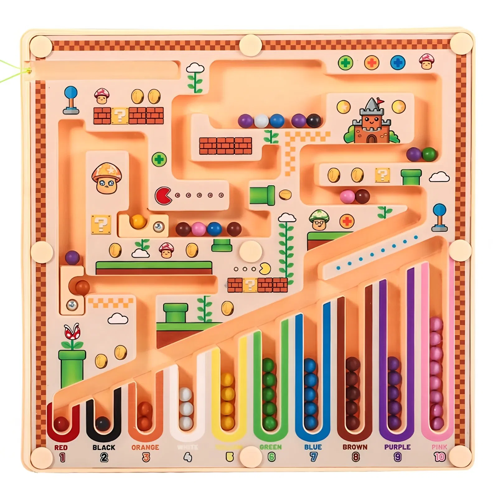 Wholesale Montessori Toys Magnetic Color and Number Maze Wooden Toys for Kids Children Wooden Puzzle Activity Board, Learning Educational Fine Motor Skills Toys