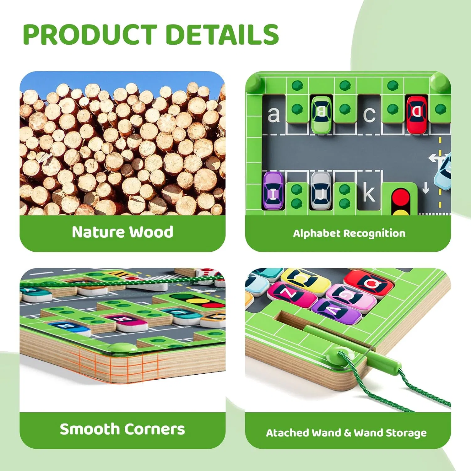 AiJH Early Educational Wood Toys Alphabet Maze Montessori Toys Sensory Fine Motor Skills Alphabet Puzzle Toddler Toys