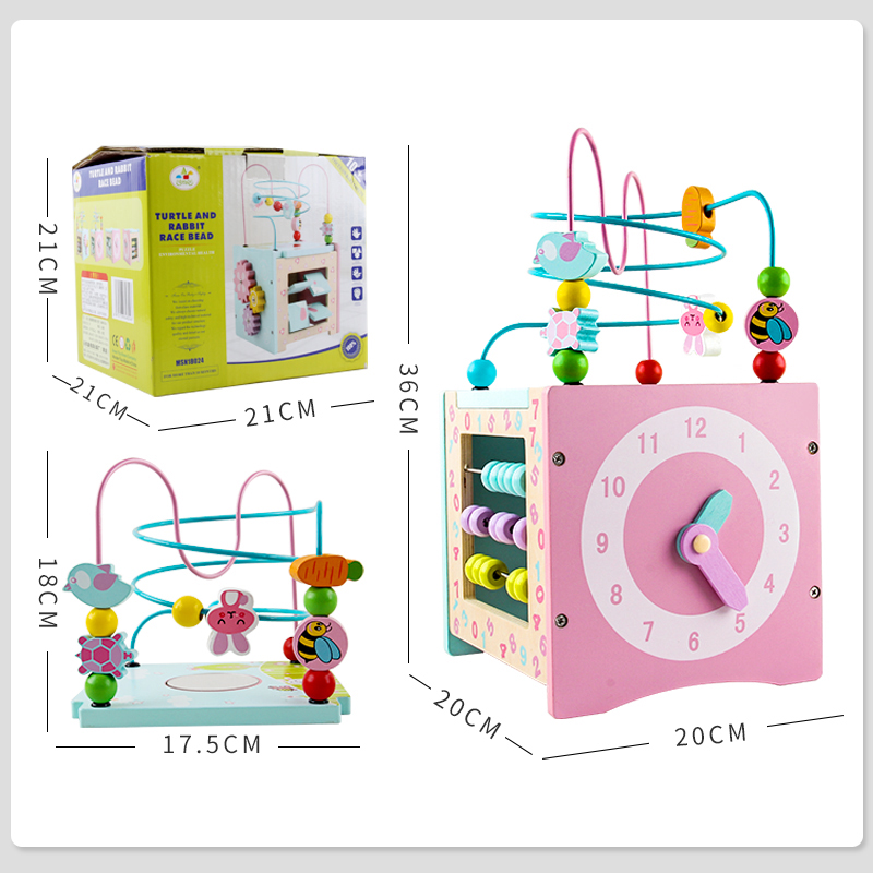 2021 Hot Sell Baby Kids Wooden Activity Cube Educational Toys Montessori