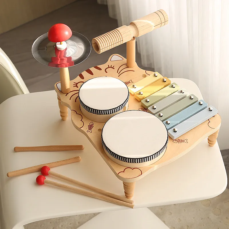 Wooden Orff Musical Instrument Set Percussion Educational Toy for Kids