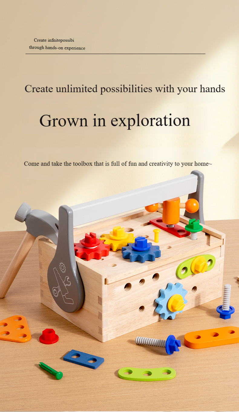 Children's Wooden Toolbox Toy Detail 3
