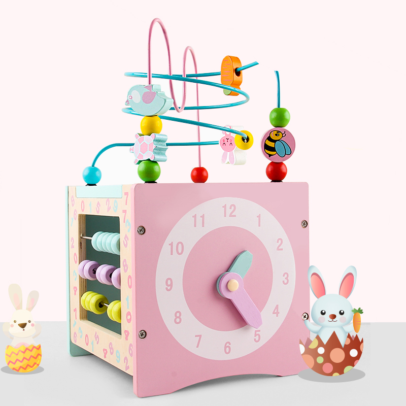 2021 Hot Sell Baby Kids Wooden Activity Cube Educational Toys Montessori