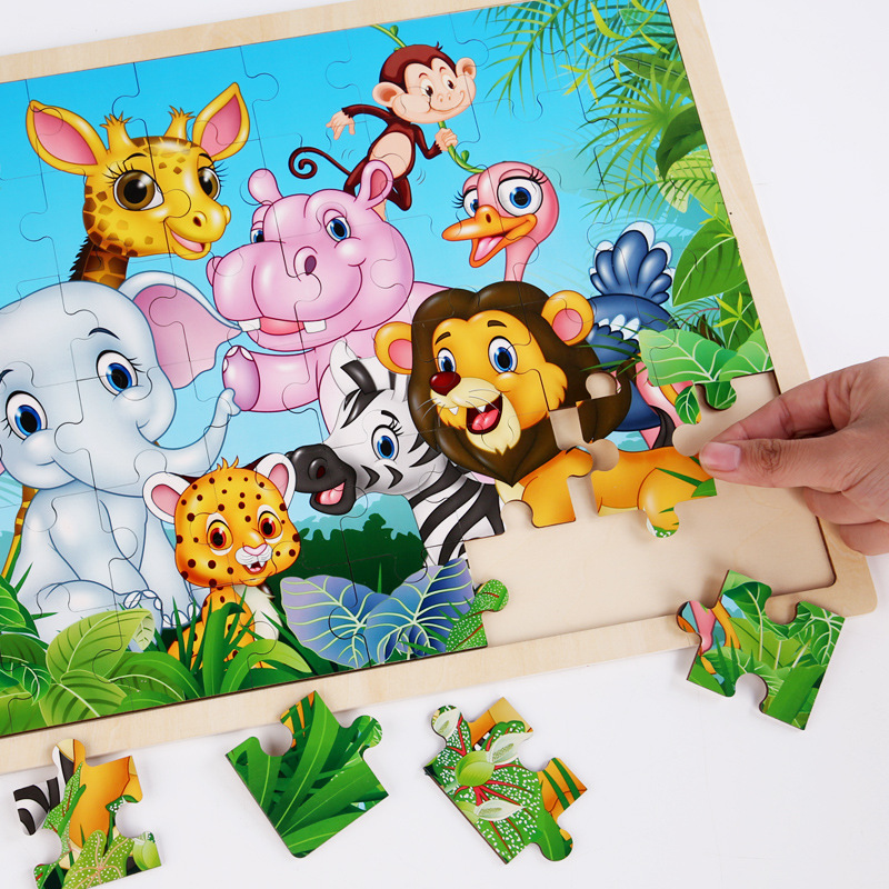 Hot Sale Wooden 3D Puzzle Jigsaw Toys for Children DIY Cartoon Puzzles Game Intellectual Toy for Kids Adults 3d Wooden Puzzle