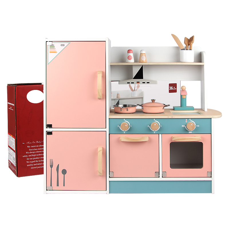 Baby Montessori Pretending Role Play Simulation Cooking Toy Big Wooden Kid Kitchen Sets Toy