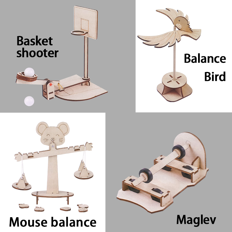 Custom STEM Toy Physical Learning Kit Mechanics Science Experiment Kit 3D Wooden Puzzle Educational Toys for Student Teaching Resources