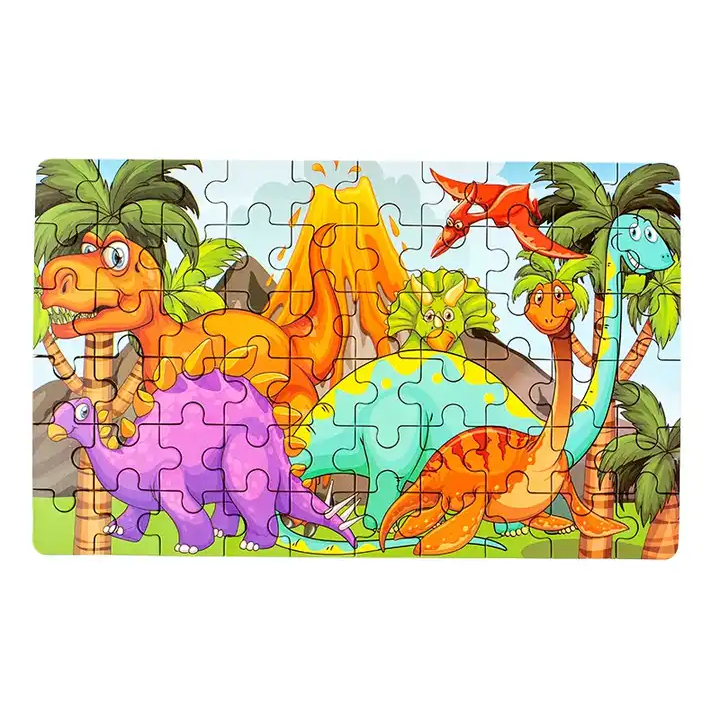 2024 New Product Children Early Educational Learning Wooden 60PCS Iron Box Puzzle Jigsaw Puzzles Toys for Kids Boys and Girls
