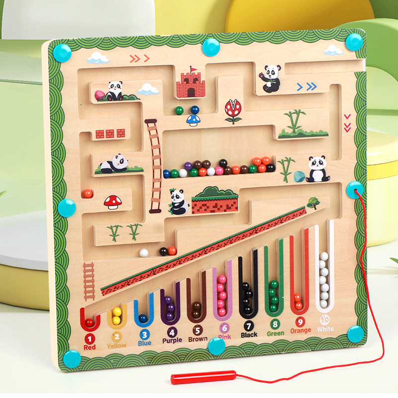 Montessori Early Education Toy for Children - Wooden Color Classification Jigsaw Maze Counting Learning Toy for Toddlers