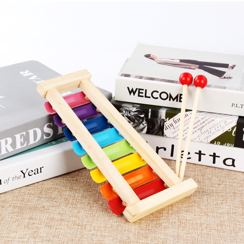 Montessori Educational Wooden Xylophone Eight-Notes Frame Style Musical Funny Toys