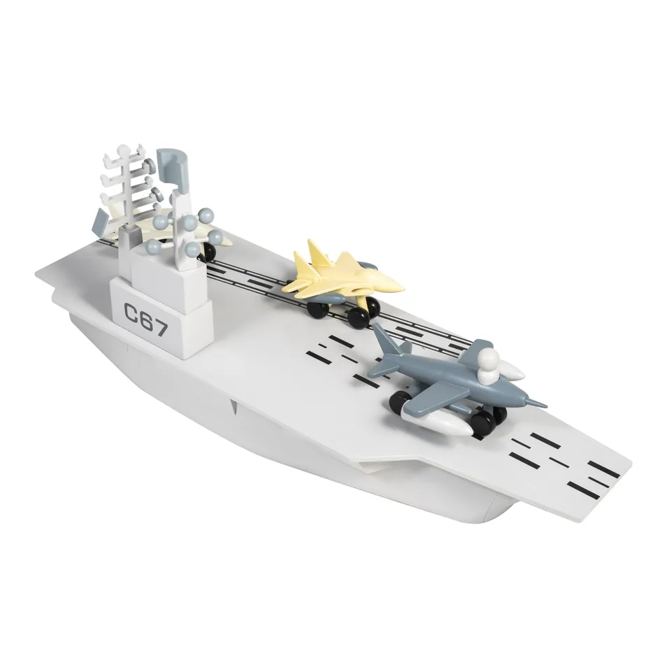 Fine Motor Skill Development Wooden Aircraft Carrier Toy for Kids