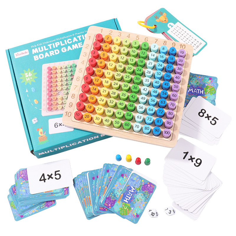 Children Math Learning Toy Montessori Educational Wooden Multiplication Board Game Kids Early Education Wooden Toys