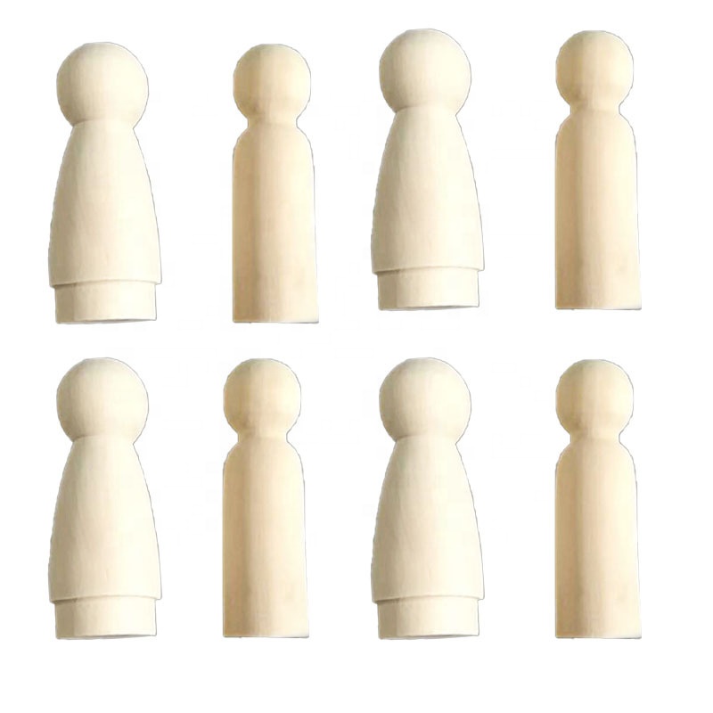 New Sale DIY Miniature Play Set Polished Wooden Wood Peg Doll for Children's Educational Wood Crafts