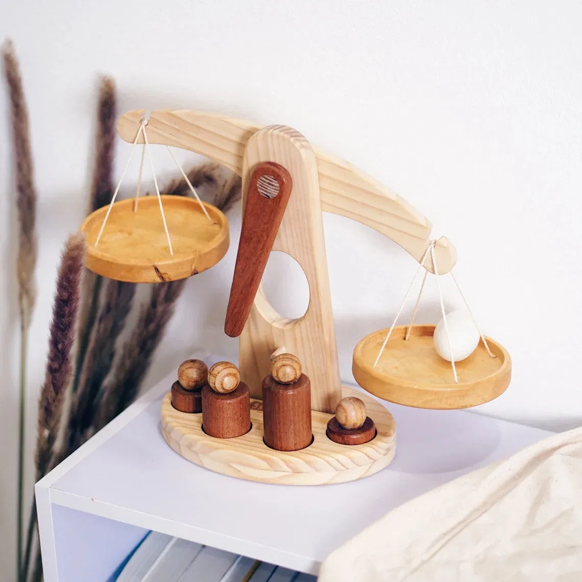 Wooden Montessori Weight Mathematical Balance Balance Toy