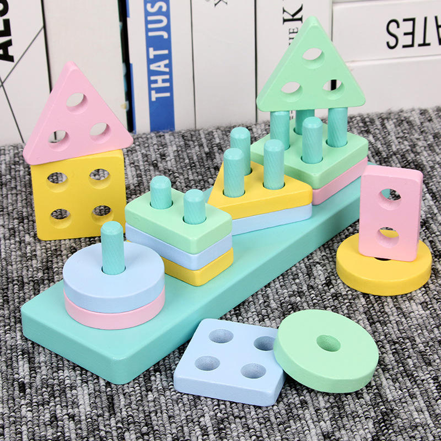 Children Montessori Wooden Kids Early Learning Educational Toy Geometric Shape Educational Jigsaw Puzzle for Kids