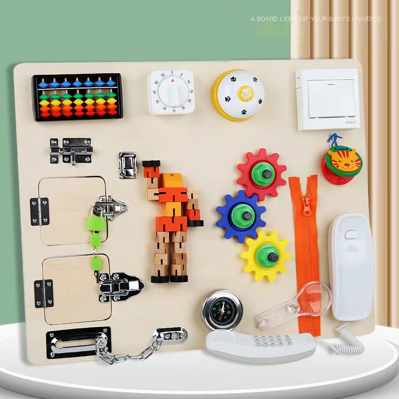 Wooden Panel Game Basic Skills Sensory Skills Travel Montessori Busy Board