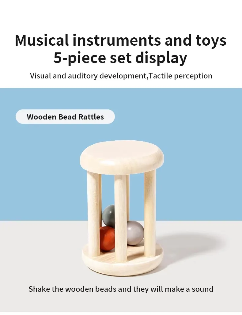 Wooden Musical Instruments Set Education Sensory Kids Wooden Music Toy