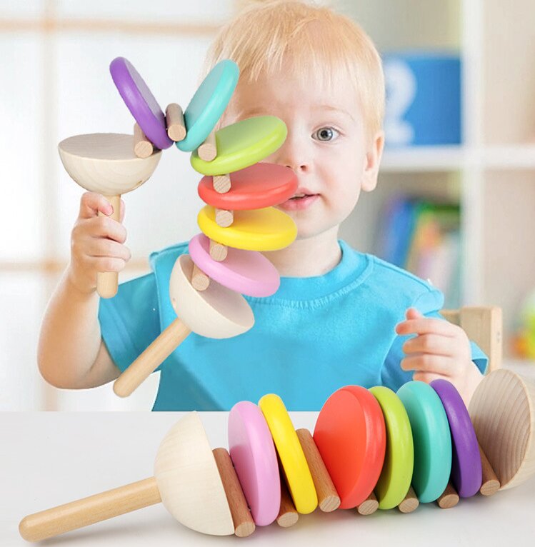 Wholesale Wooden Castanets Educational Toys for 2 to 4 Years and 5 to 7 Years Old Cute Fun Baby Instruments
