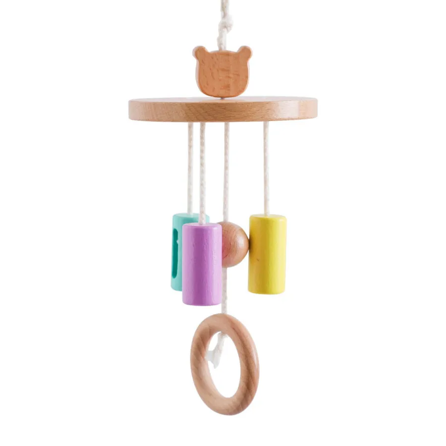 Easy Store Non-Toxic Wooden Crib Mobile Toy for Fine Motor Skills Training