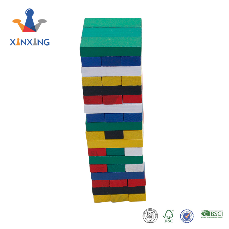 Mini Color Wooden Stacking Board Games Building Blocks for Kids Timber Tower Block Set