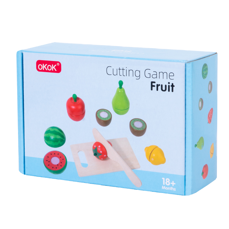 Premium Wooden Fruit &amp; Vegetable Cutting Toy Set - Realistic Magnetic Slicing Play Food for Early Learning Role Play in Toddlers