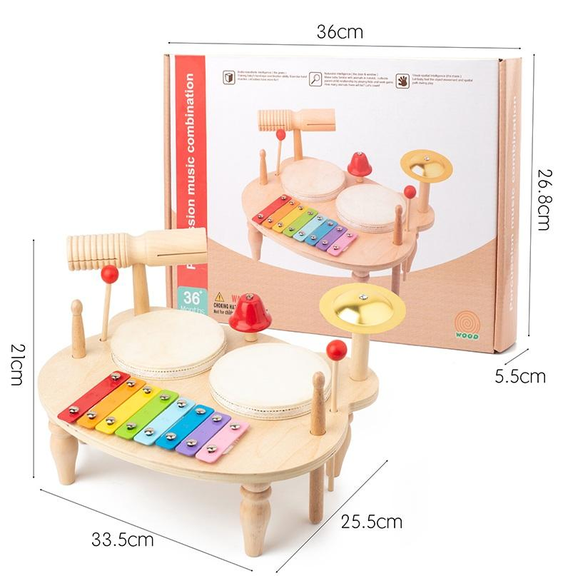 New Design Music Toy Wooden Musical Instrument Toys for Kids Montessori Musical Percussion Set Kids Educational Toys