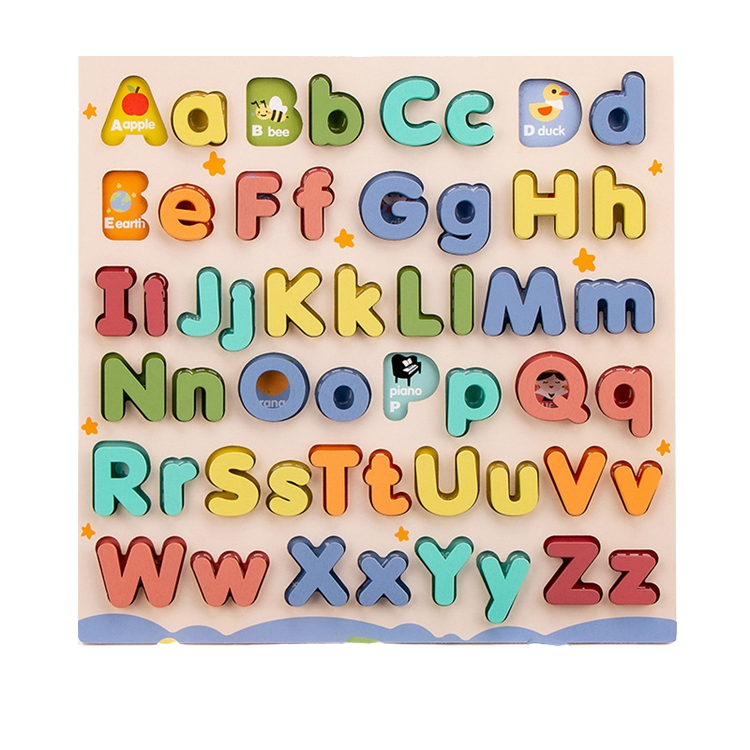 Most Popular Wooden Puzzle Montessori Wooden Alphabet Puzzles Board Initiation Kids Learning Toys