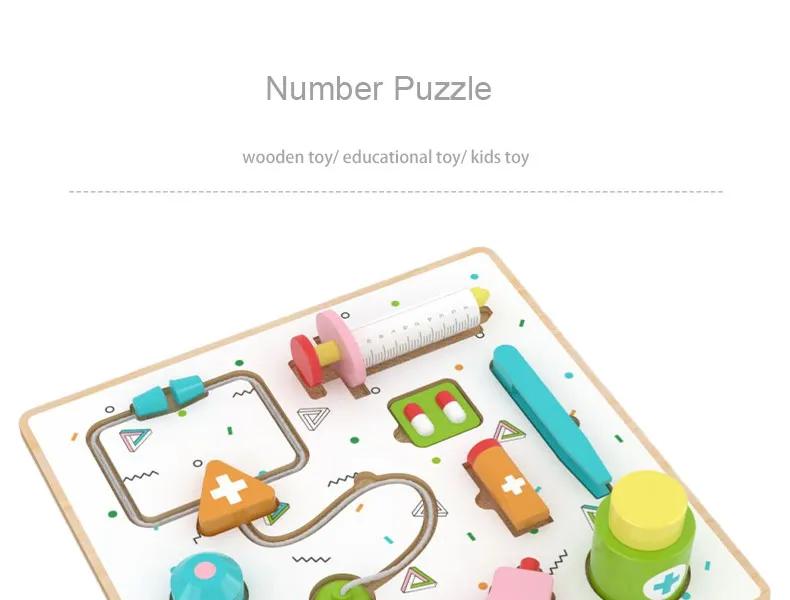 Wooden Toddler Role Play Puzzle Board, Montessori Educational Learning Toy