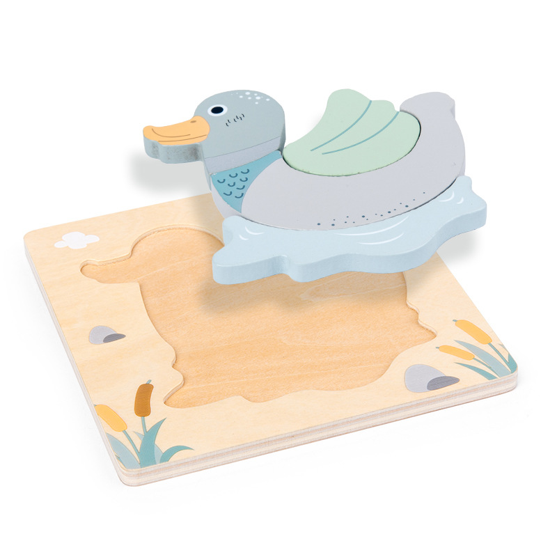 Children's Creative 3D Wooden Puzzles Early Learning Educational Cartoon Animals Puzzle Game Kids Intelligence Toy