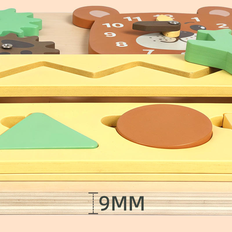 Montessori Diy Wooden Accessories Busy Board Portable Travel Sensory Learning Toy for Early Education 3+ Kids Daily Play Q&amp;M