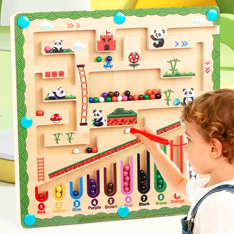 Montessori Early Education Toy for Children - Wooden Color Classification Jigsaw Maze Counting Learning Toy for Toddlers