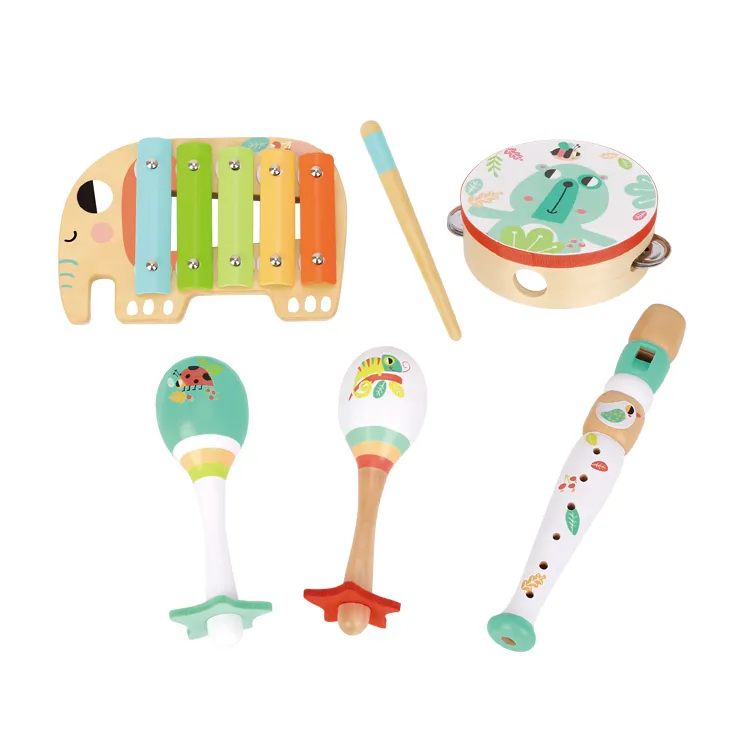Wooden Musical Instruments Drum Montessori Musical Set Wooden Toy for Child