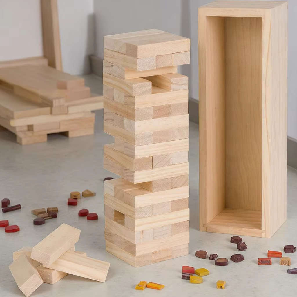 Unisex Wooden Blocks Stacking Game Fun DIY Educational Toy