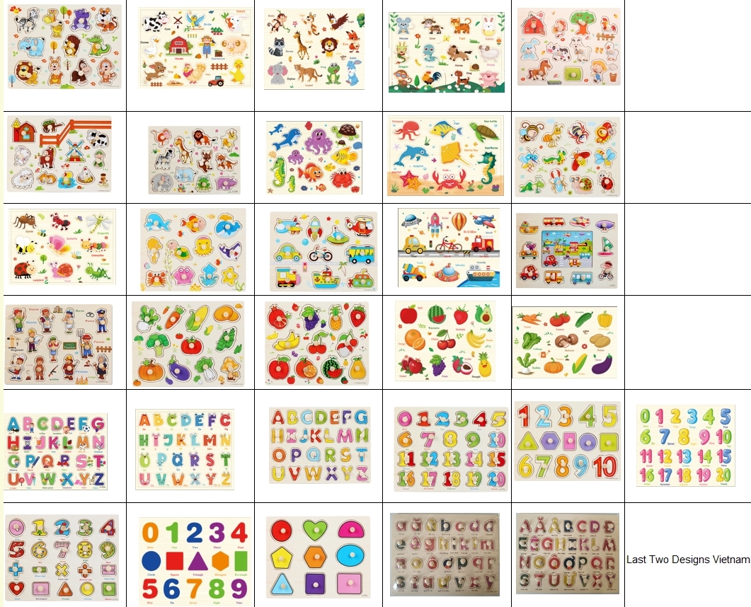 Preschool Alphabet Number Animal Hand Grab Wooden Puzzle Board Sensory Learning Developmental Toys for Baby Kids Early Education