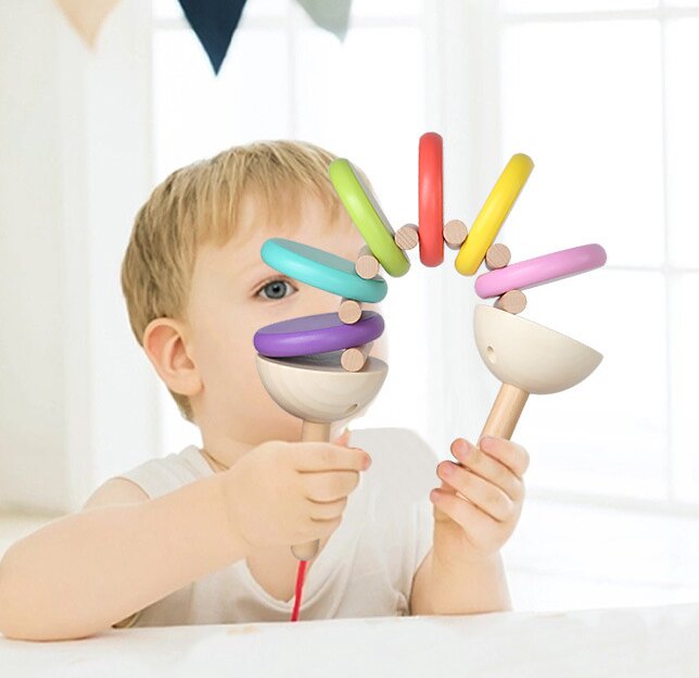 Wholesale Wooden Castanets Educational Toys for 2 to 4 Years and 5 to 7 Years Old Cute Fun Baby Instruments