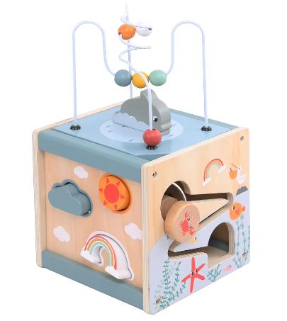 Wooden Activity Cube Early Learning Wooden Cognitive Toys Multi-functional Educational Toys