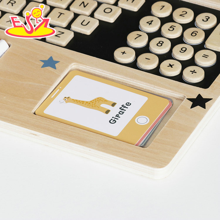 2025 Montessori Wooden Puzzle Laptop Toy - Interactive Computer Drawing Board &amp; Chalkboard Learning Set for Toddlers W12B303